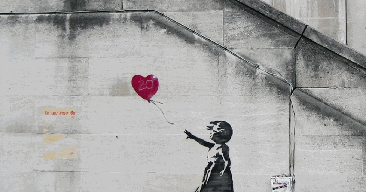 Porta Carte Oyster Banksy Balloon Girl | Porta Tessera Con 2 Tasche Interne | Design Esclusivo E Originale